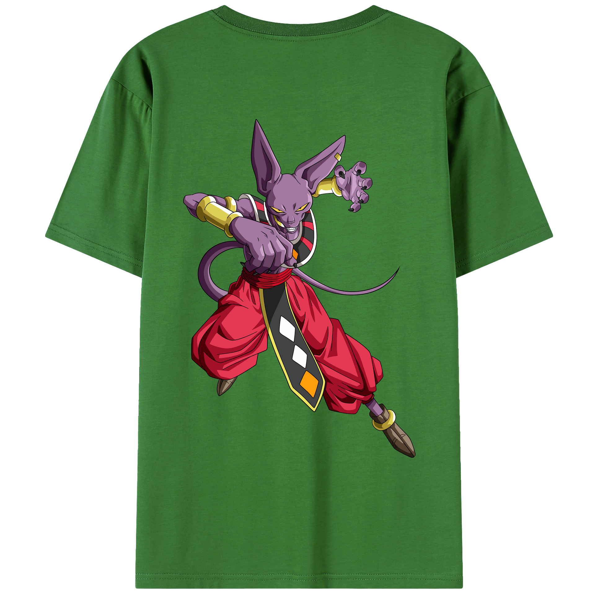 （画像用） ドラゴンボール ビルス 破壊神ビルス DRAGON BALL Beerus Birusu レディース半袖Tシャツ(バックプリント)